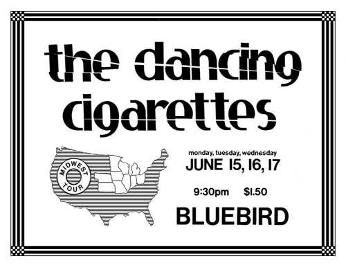 The Dancing Cigarettes Midwest Tour poster
